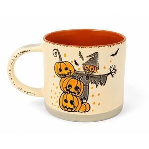 Lili + Ana Happy Halloween Scarecrow Pumpkin Ceramic Coffee Mug 2022 Orange